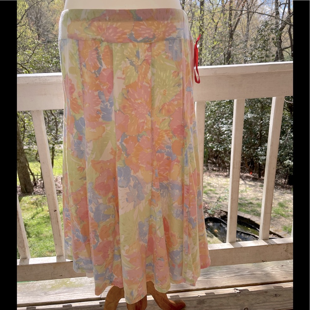 Ruby Rd. Abstract Floral Skirt M FREE SHIP